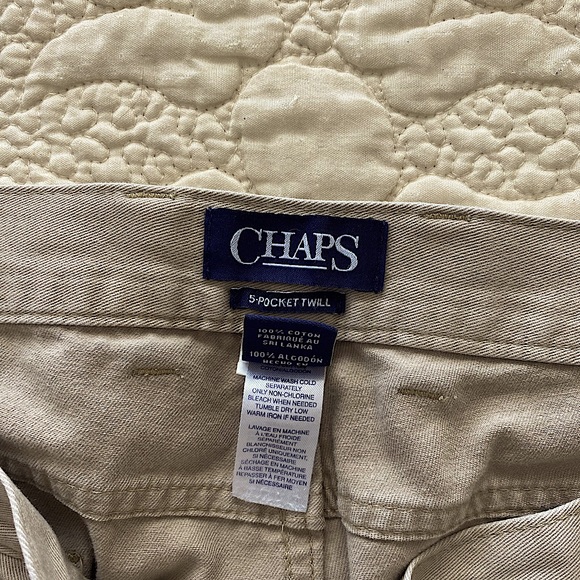 A pair of tan Chaps pants size 36x30. No stains rips etc. smoke free pet free - Picture 4 of 4
